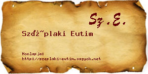 Széplaki Eutim névjegykártya